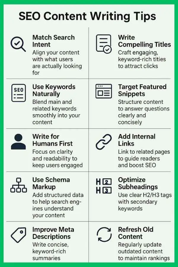 10 SEO content writing tips aligned with AI results.